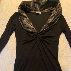 COPY - Unique Worth Black Blouse- 100% Silk SIze P